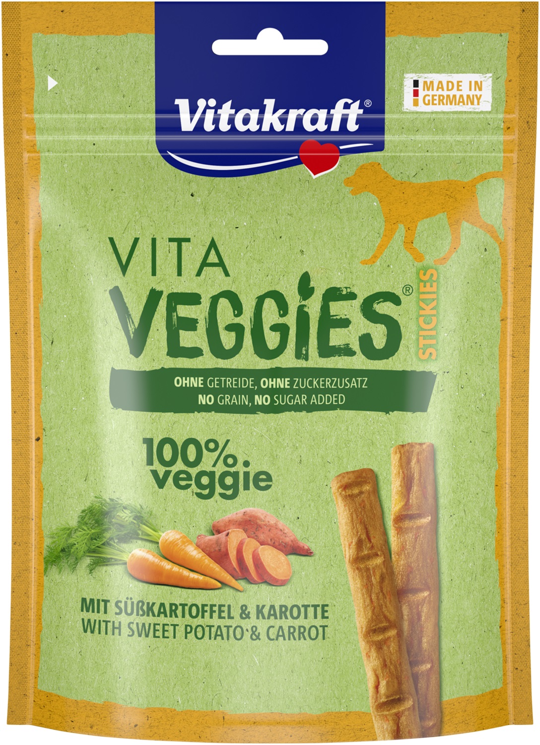 Vitakraft Vita Veggie Sticks Snack Vegetariano per Cani con Patate Dolci e Carote - 80 g