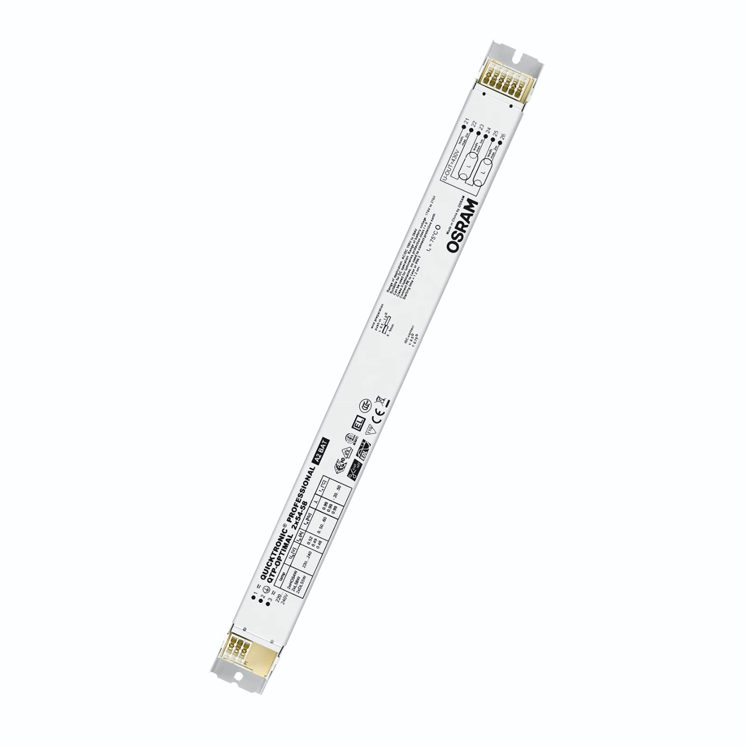 LEDVANCE Alimentatore Elettronico QTP-OPTIMAL 2X54-58 per Lampade Fluorescenti e Compatte, Non Dimmerabile