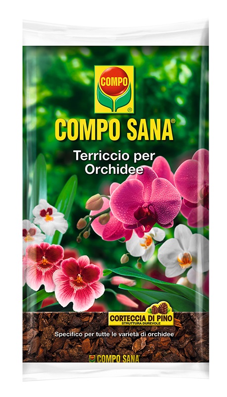 Compo Sana Terriccio per Orchidee 5L - A base di Corteccia di Pino e Torba, Favorisce una Fioritura Ottimale