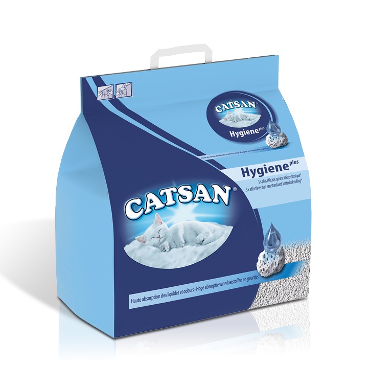 CATSAN Hygiene Plus Lettiera Non Agglomerante per Gatti - 20 Litri, Assorbimento Rapido e Controllo Efficace degli Odori