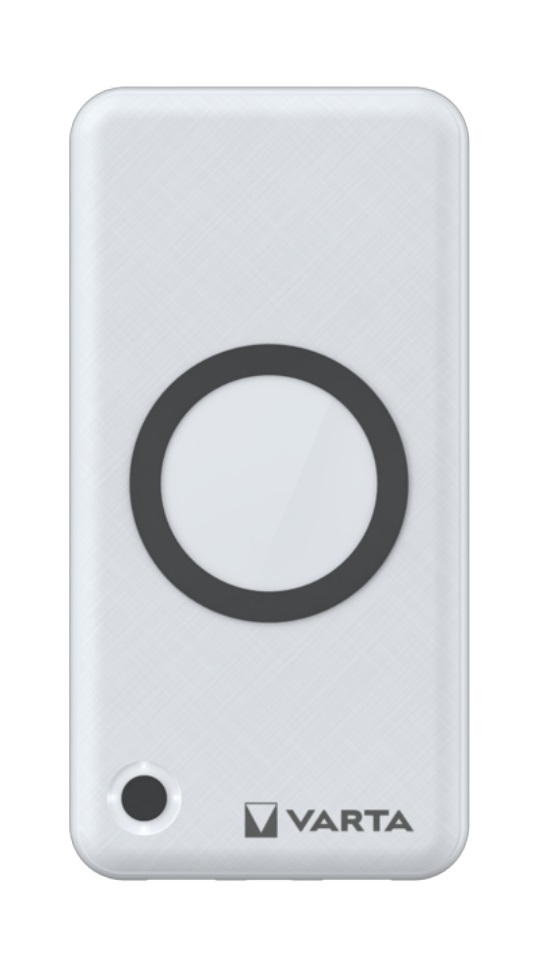 Varta Power Bank Wireless 15000 mAh Bianco - Ricarica Rapida USB-C 20W e Induttiva 10W
