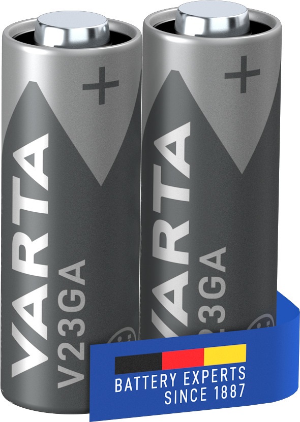 Varta V23GA Batteria Alcalina 12V - 2 Pezzi, 55 mAh, Diametro 10.3mm, Altezza 28.5mm