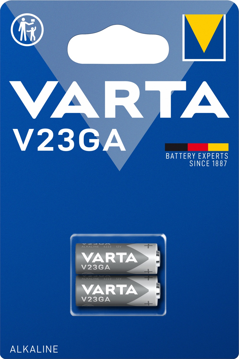 Varta V23GA Batteria Alcalina 12V - 2 Pezzi, 55 mAh, Diametro 10.3mm, Altezza 28.5mm