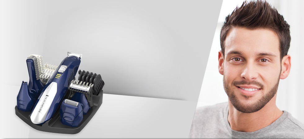 Remington PG6045 Rasoio e Regolabarba Multifunzionale Blu/Nero - Ricaricabile, 40 min di Funzionamento, Accessori Inclusi