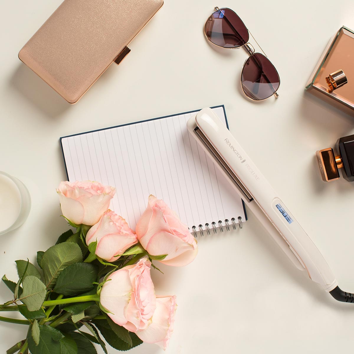 Remington S9100 Piastra per Capelli Caldo Beige e Bianco con Rivestimento Ceramico, Lunghezza Cavo 3 m, Temperatura 150-230 °C