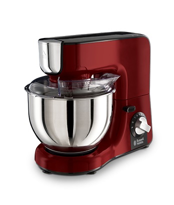 Russell Hobbs Impastatrice Desire 23480-56 con Movimento Planetario, Ciotola da 5 L, 1000 W, Nero e Rosso
