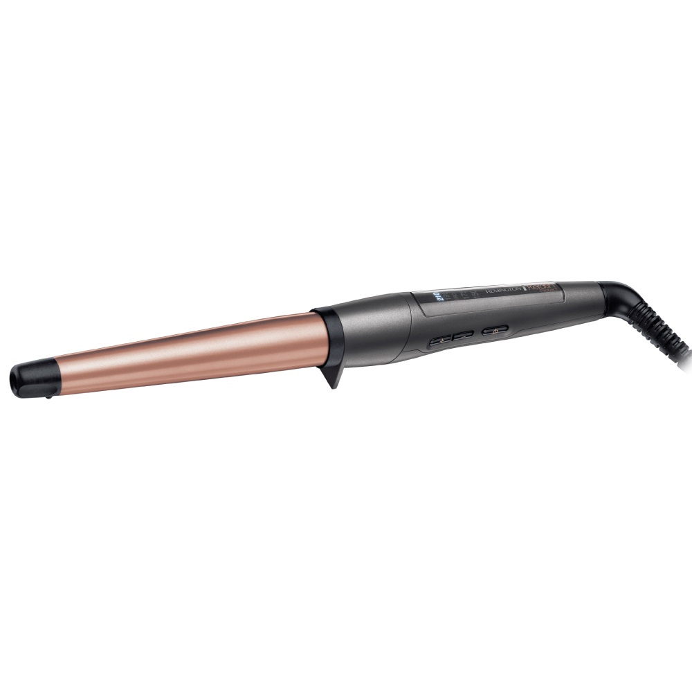 Remington CI83V6 Ferro Arricciacapelli Conico 19-28 mm - Nero e Oro Rosa, Rivestimento Ceramico con Cheratina, Display Digitale, 5 Impostazioni di Temperatura fino a 210°C, Cavo Girevole da 3 m