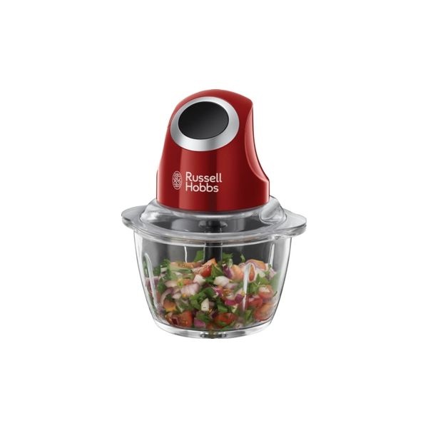 Russell Hobbs Tritatutto Elettrico Desire 24660-56, 1 L, 200 W, Rosso, Contenitore in Vetro, Coltello in Acciaio Inossidabile