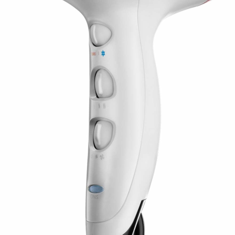 Remington D5226 Asciugacapelli 2400 W Bianco con Funzione Turbo, Generatore di Ioni, 3 Livelli di Riscaldamento e Accessori Inclusi