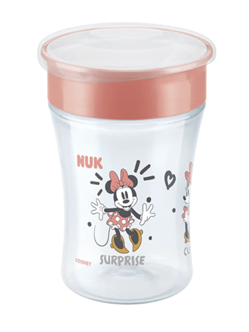 NUK Magic Cup 230 ml - Tazza Antigoccia Disney Minnie e Mickey Mouse, Bordo a 360°, Senza BPA, 8 mesi