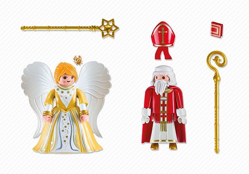 PLAYMOBIL 5592 - Set di San Nicola e Angelo di Natale con ali rimovibili e bastoni inclusi