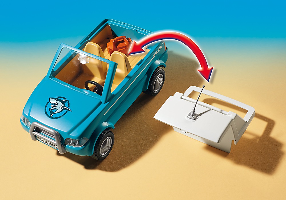 PLAYMOBIL 6864 - Pickup Surfista con Motoscafo e Attrezzatura Completa per Spiaggia