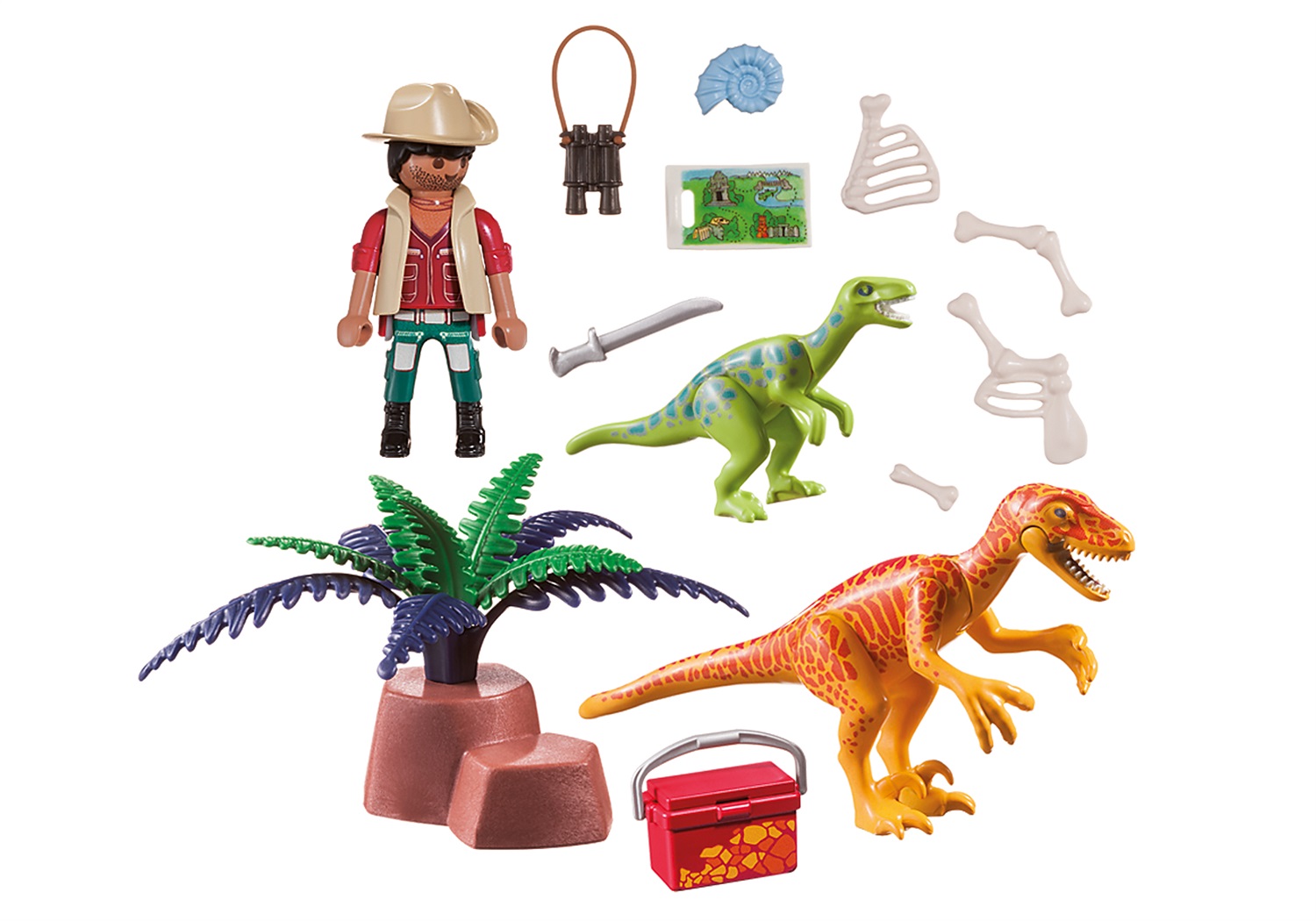 Playmobil Dinos 70108 - Set di figure giocattolo con case per il trasporto, per bambini dai 4 anni in su, multicolore