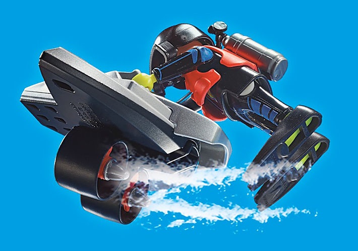 PLAYMOBIL City Action 70145 - Motore Subacqueo della Guardia Costiera con Sommozzatore e Pesce Spada, dai 4 Anni