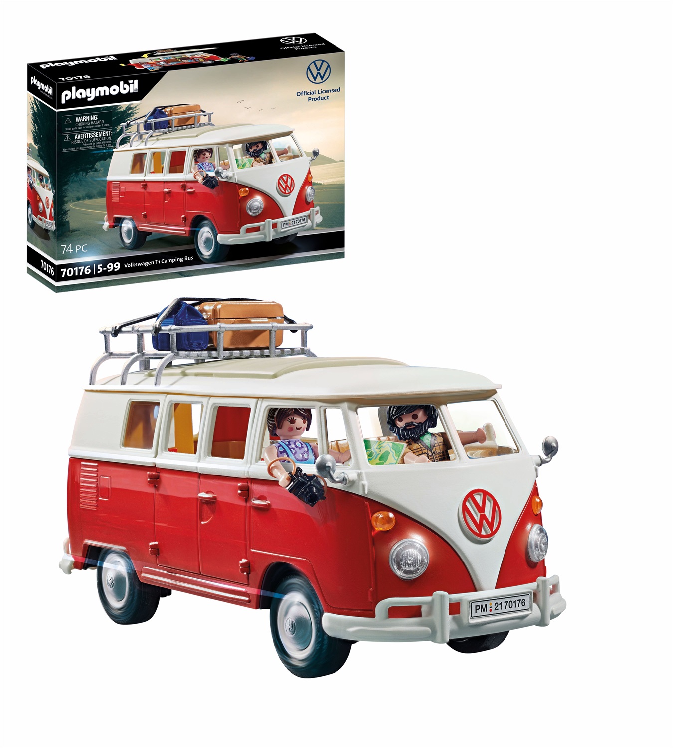 Playmobil Volkswagen Bulli T1 70176 - Veicolo Giocattolo con 2 Personaggi e Accessori, Età 4