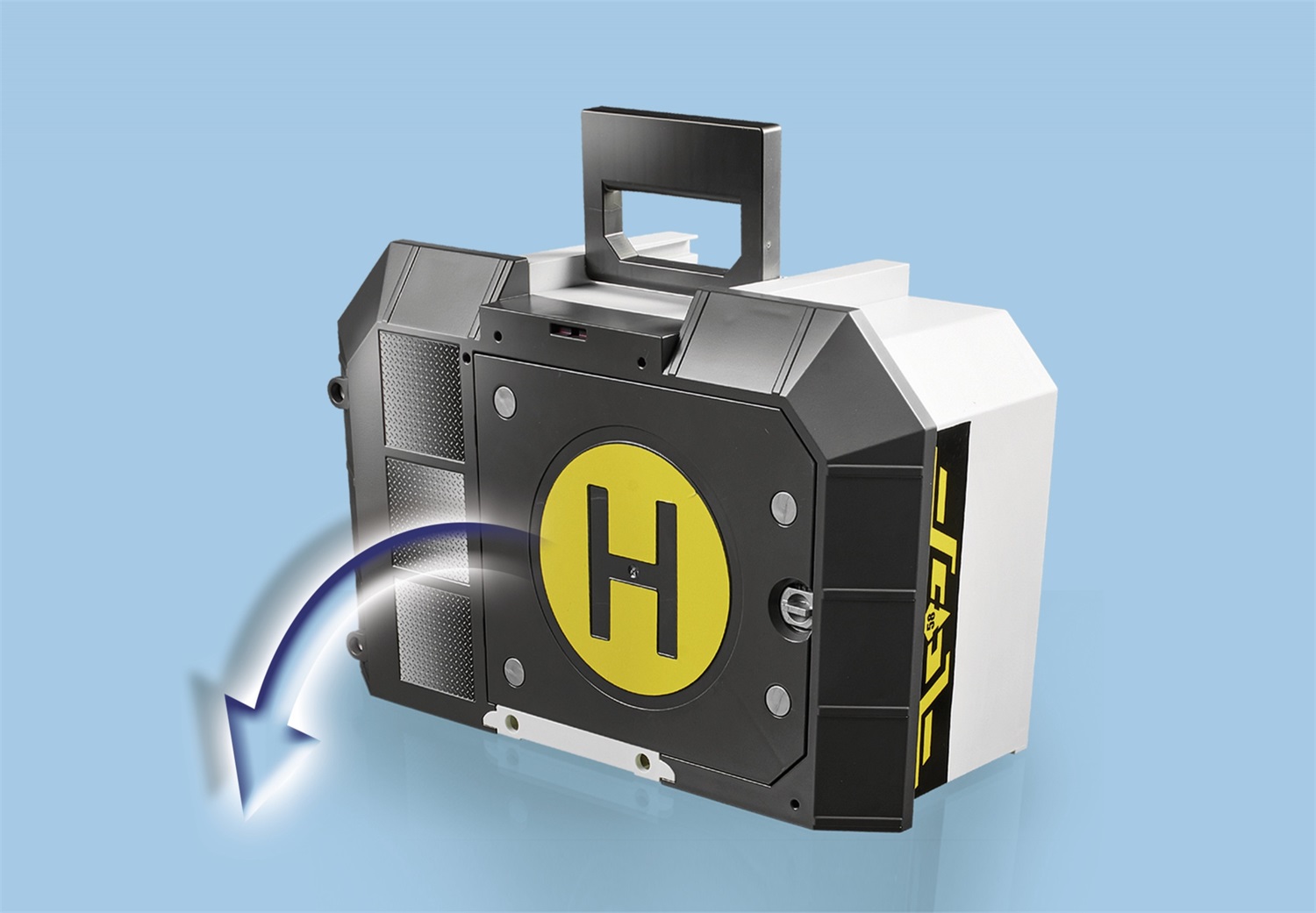 PLAYMOBIL City Action 70338 - Centrale dell'unità Speciale Portatile con Effetto Luminoso, Elicottero, Moto, Quad, 3 Poliziotti e 1 Bandito, dai 4 Anni