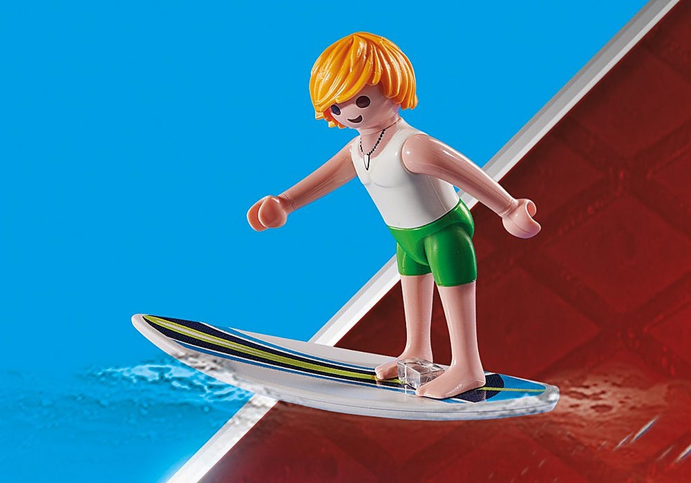 PLAYMOBIL 70489 Shark Attack Rescue - Barchetta di Salvataggio con Moto d'Acqua e Surfista