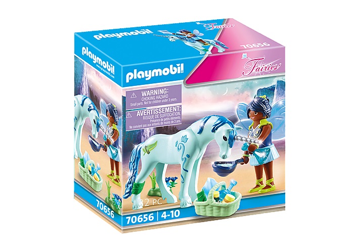 PLAYMOBIL Fairies 70656 - Unicorno con Fata Guaritrice e Accessori Magici per Bambini dai 4 Anni