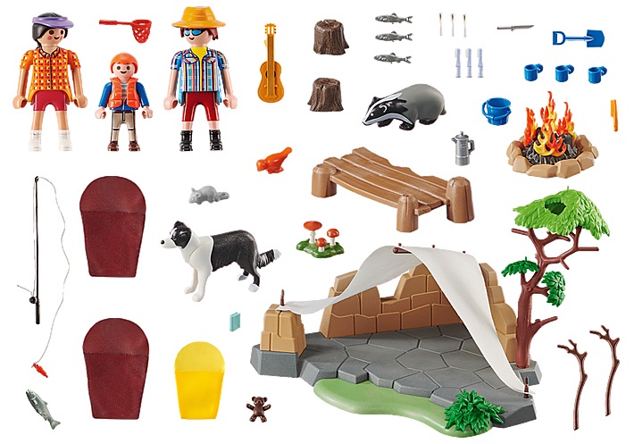 PLAYMOBIL Family Fun 70743 - Famiglia in Campeggio con Personaggi e Accessori per Avventure all'Aperto