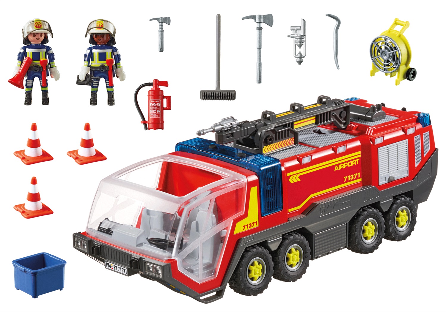 PLAYMOBIL Autopompa Aeroportuale 71371 - Veicolo Antincendio con Luci e Suoni, Edizione Limitata
