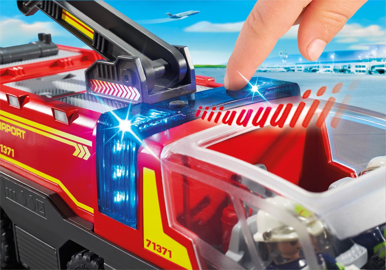 PLAYMOBIL Autopompa Aeroportuale 71371 - Veicolo Antincendio con Luci e Suoni, Edizione Limitata