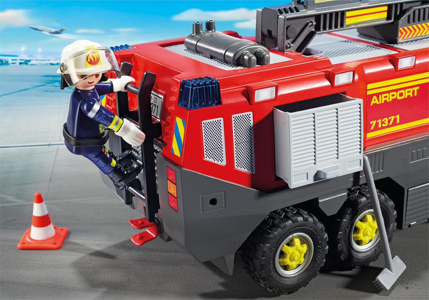 PLAYMOBIL Autopompa Aeroportuale 71371 - Veicolo Antincendio con Luci e Suoni, Edizione Limitata