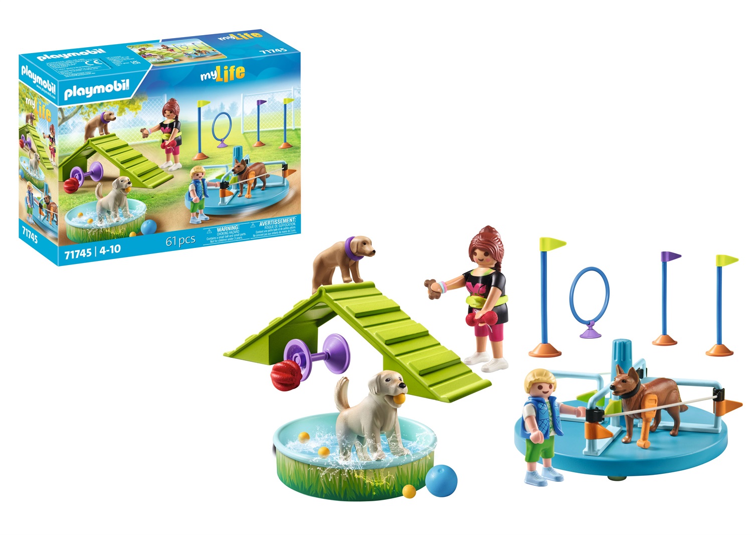 PLAYMOBIL My Life Parco Giochi per Cani 71745 - Set di Figure Animali per Bambini dai 4 anni