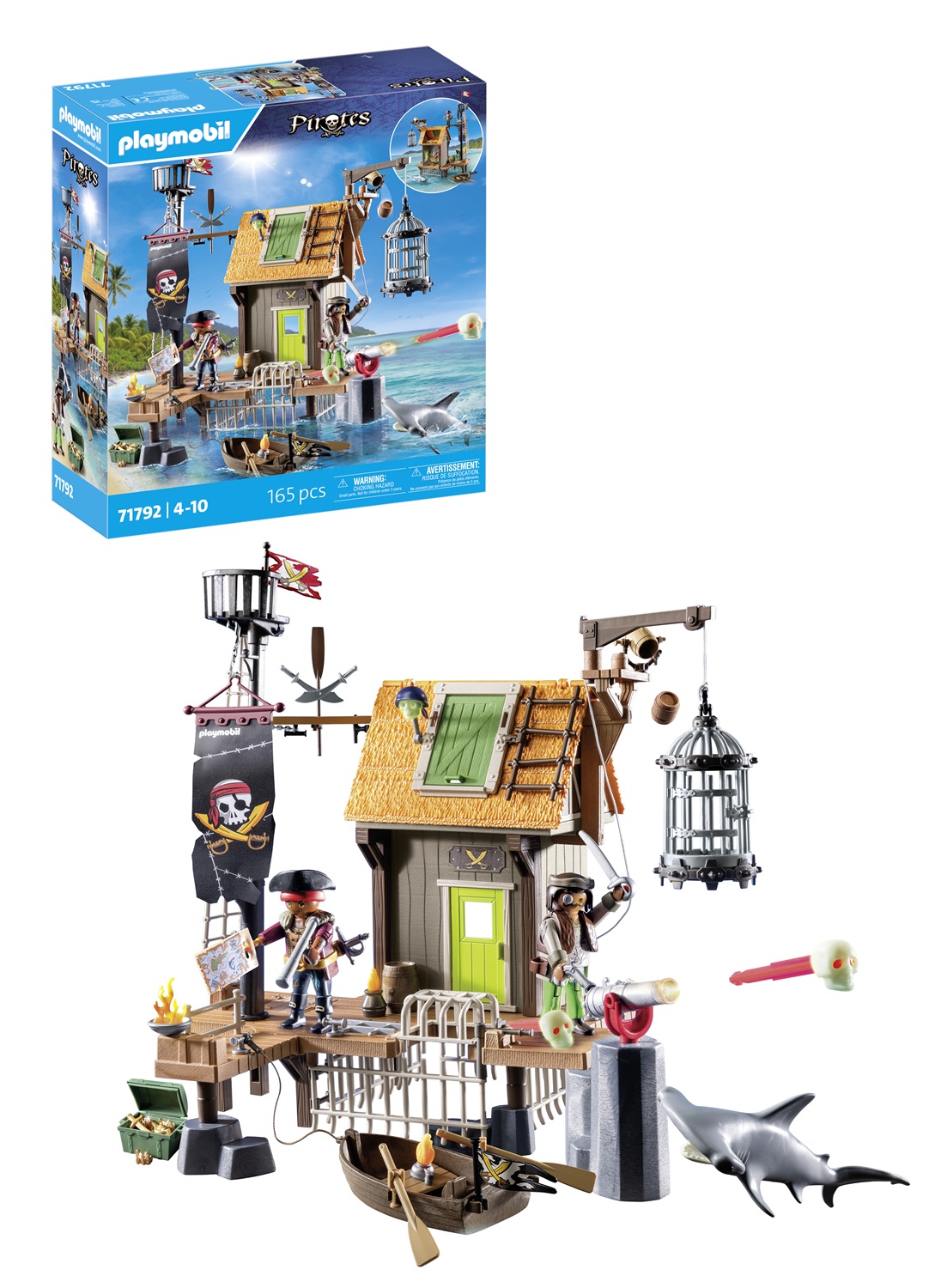 Playmobil Approdo dei Pirati 71792 - Set da Gioco con 165 Pezzi, Prigione e Personaggi Pirati per Bambini dai 4 ai 10 Anni