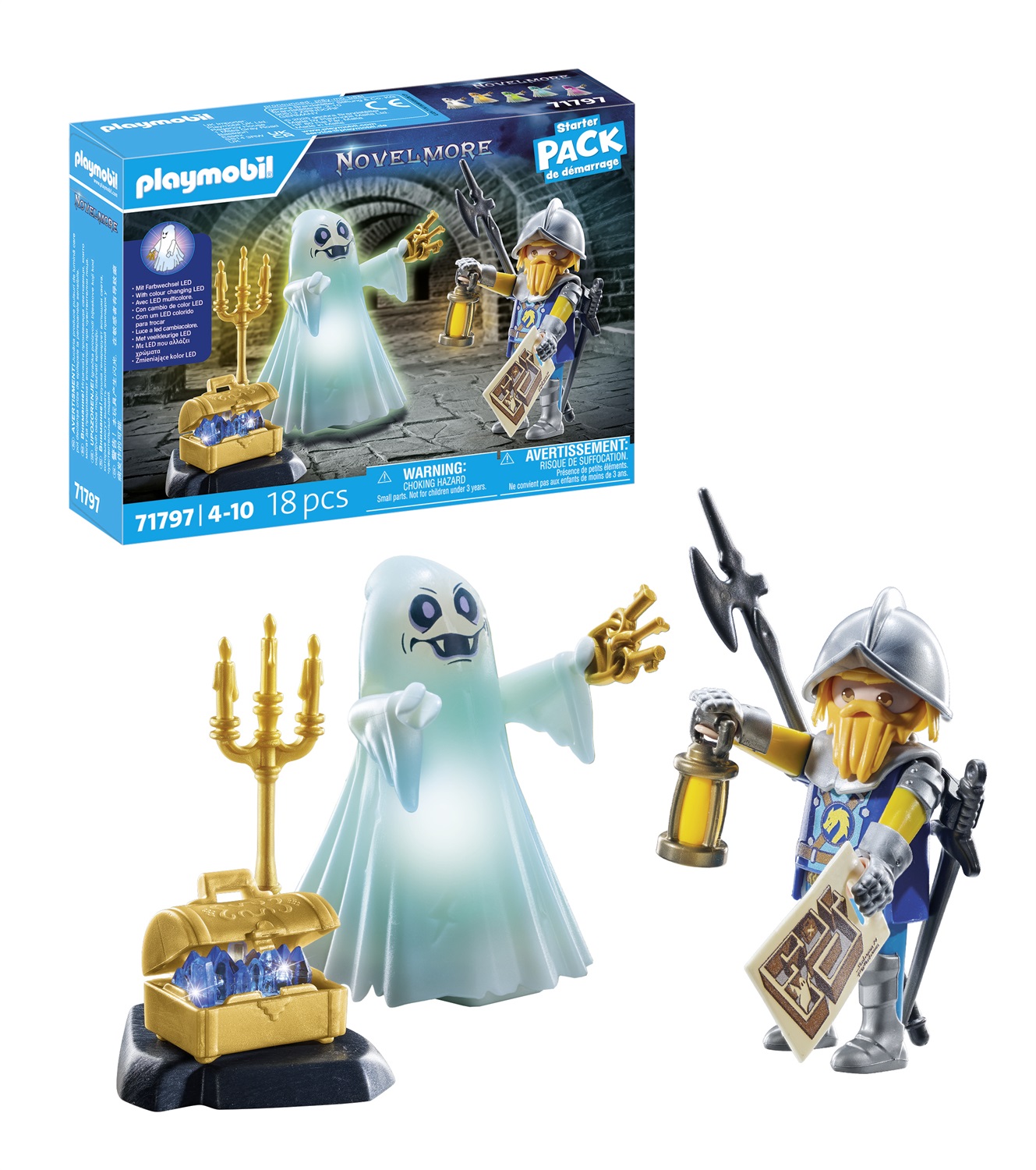 Playmobil 71797 - Fantasma Luminoso e Cavaliere | Set da gioco per bambini dai 4 anni