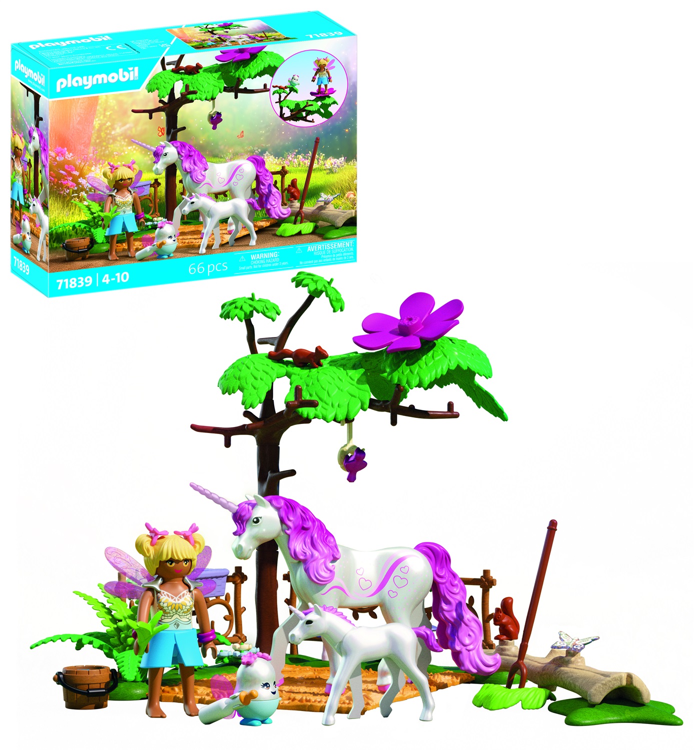 Playmobil 71839 Set da Gioco Famiglia di Unicorni con Fata - Stalla Magica con Statuine e Accessori