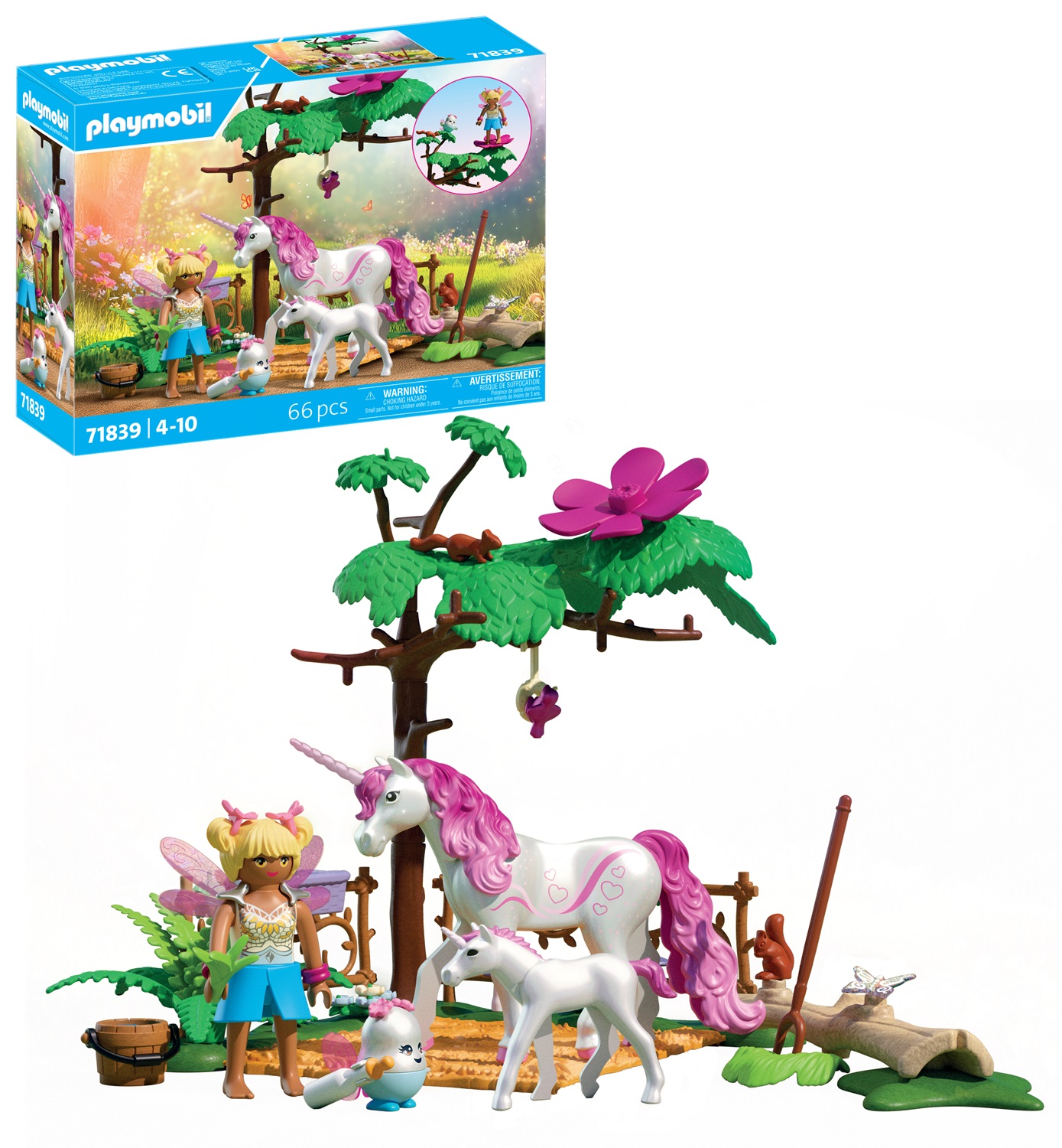 Playmobil 71839 Set da Gioco Famiglia di Unicorni con Fata - Stalla Magica con Statuine e Accessori