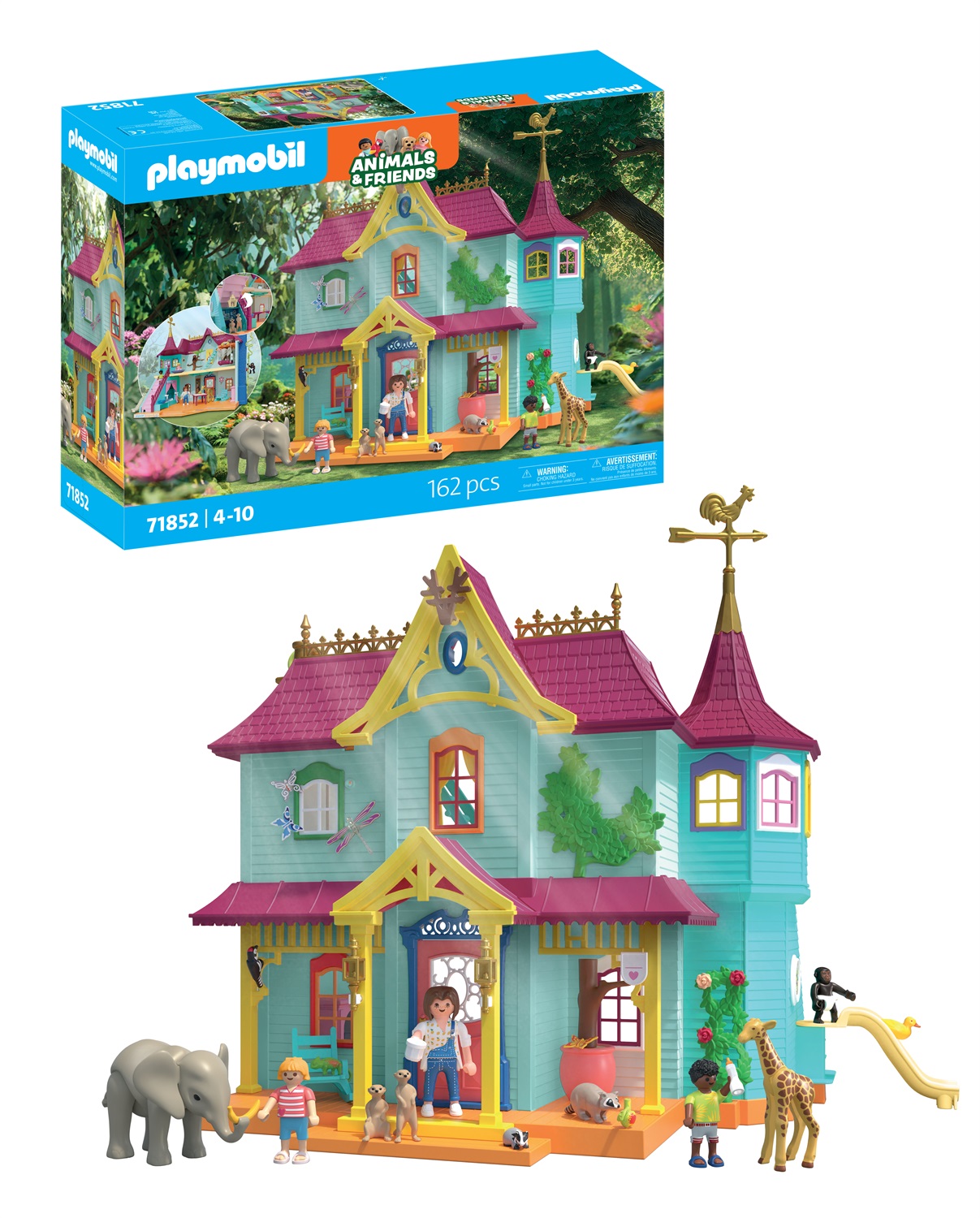 Playmobil Casa degli Amici Animali 71852 - Set da Gioco Colorato con Statuine di Animali e Umani