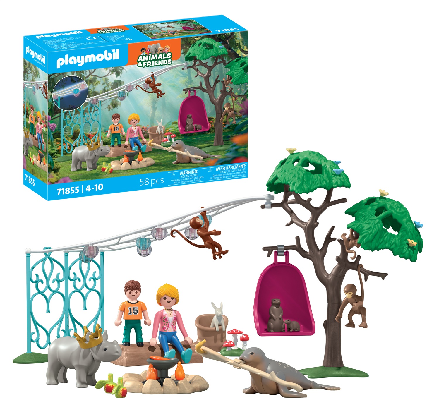 PLAYMOBIL 71855 - Set Festa di Compleanno con Rinoceronte e Foca, Accessori Inclusi