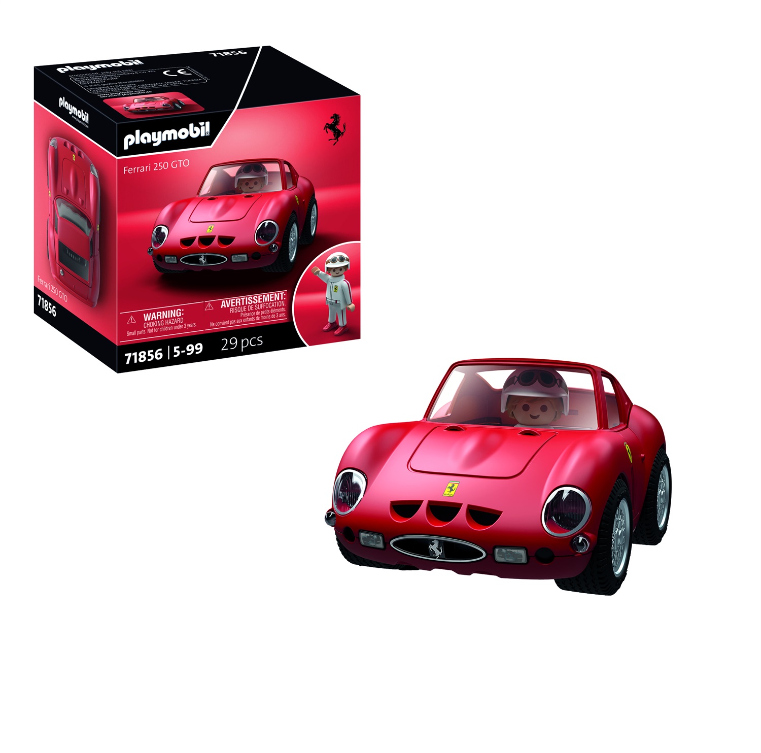 Playmobil 71856 Ferrari 250 GTO Set da Gioco con Statuine e Tettuccio Apribile