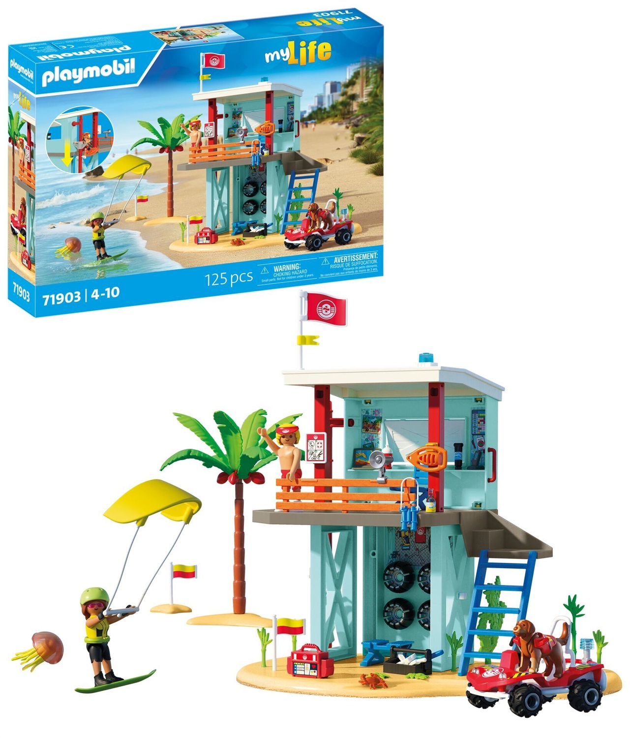 PLAYMOBIL Vacanza sulla spiaggia - Giocattolo con figure e accessori per bambini dai 4 anni