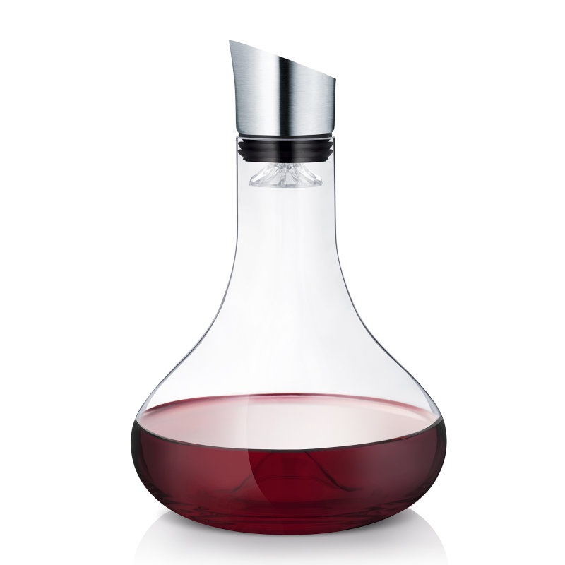 Blomus ALPHA Caraffa Decanter 1,5 L - Acciaio Inox Opaco e Vetro Trasparente, H 26,5 cm, Ø 18 cm