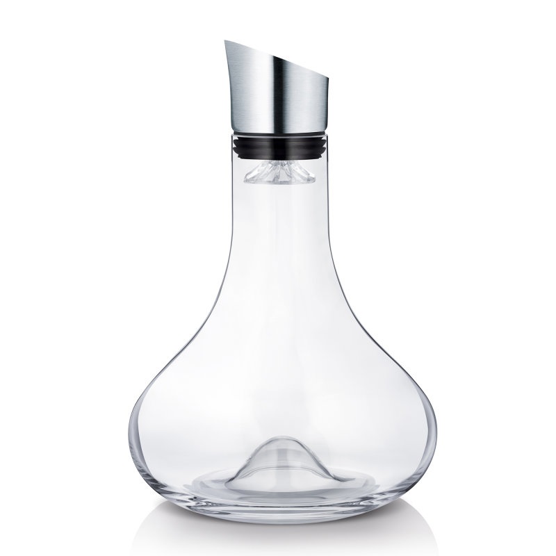 Blomus ALPHA Caraffa Decanter 1,5 L - Acciaio Inox Opaco e Vetro Trasparente, H 26,5 cm, Ø 18 cm