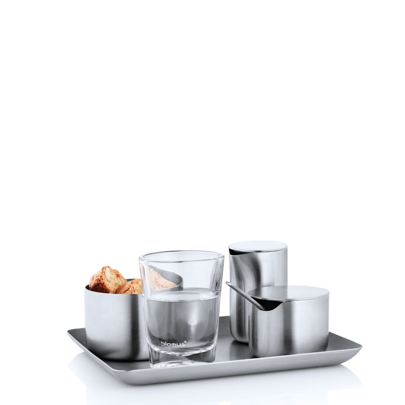 Blomus BASIC Vassoio in Acciaio Inox Spazzolato - 13 x 22 cm, Design Flz, Lavabile in Lavastoviglie