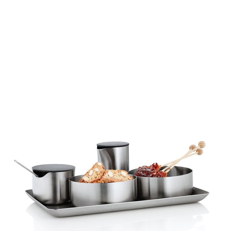 Blomus BASIC Vassoio Rettangolare in Acciaio Inox Spazzolato, 15 x 25 cm, Lavabile in Lavastoviglie