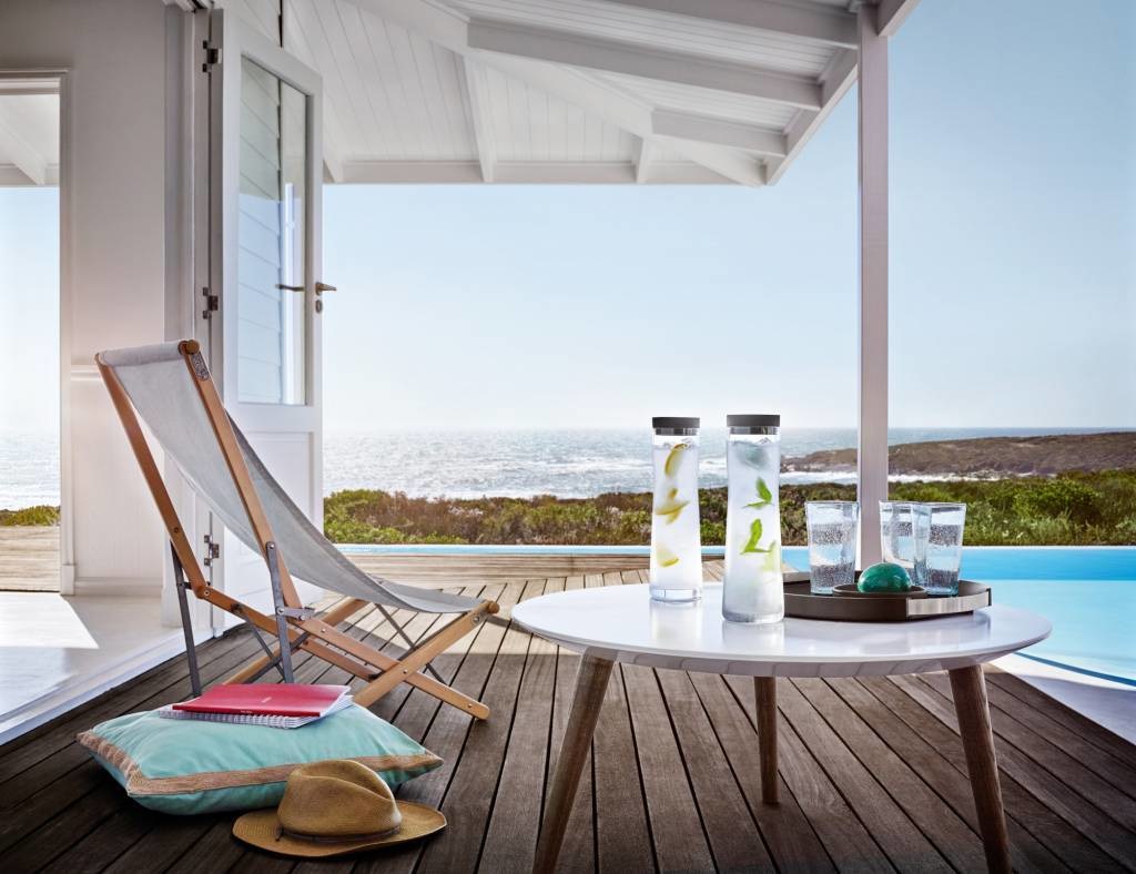 Blomus SPLASH Caraffa in Vetro 1L con Coperchio in Silicone e Acciaio Inox - Colore Moonbeam