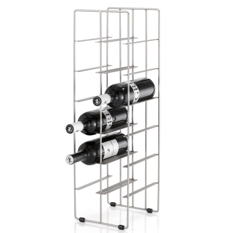 Blomus PILARE Scaffale Portabottiglie per 12 Bottiglie in Acciaio Opaco - Dimensioni: 6x19x22 cm