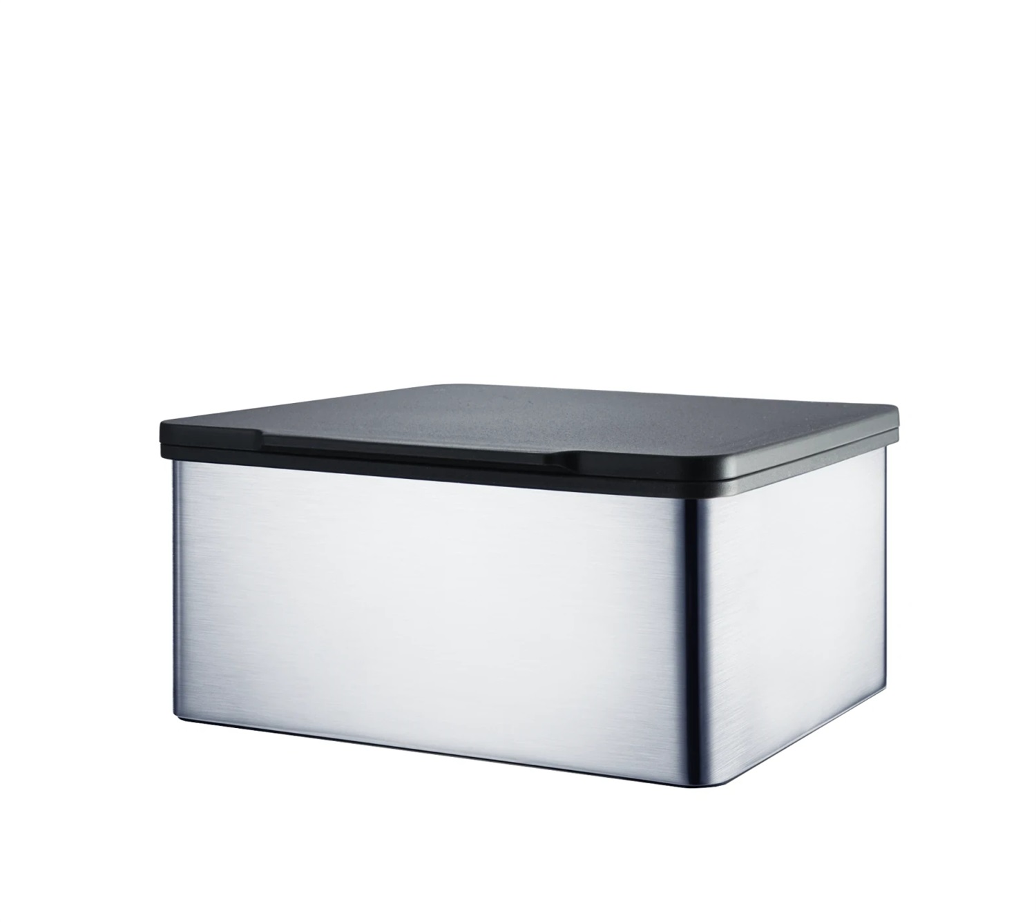 Blomus MENOTO Scatola per Salviette Umidificate in Acciaio Inox Spazzolato e Nero con Coperchio
