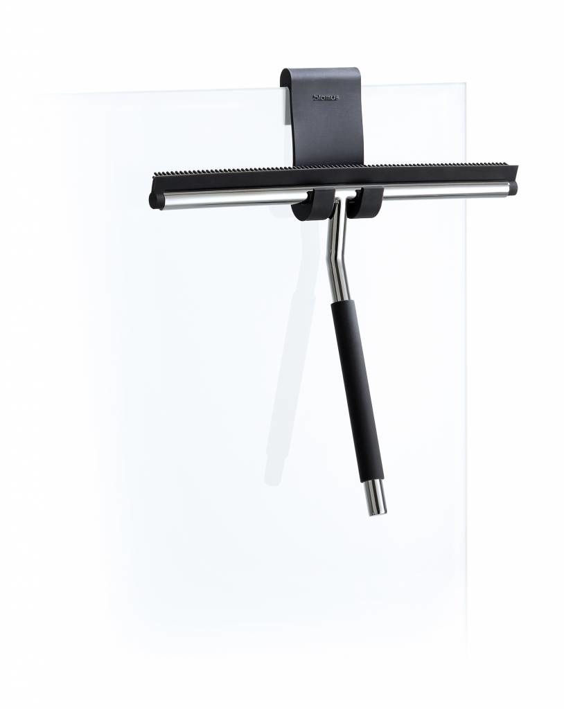 Blomus LAVEA Tergivetro per Doccia in Acciaio Inox Lucido e Silicone, 22 x 27 x 3,5 cm, con Gancio e Staffa Inclusi