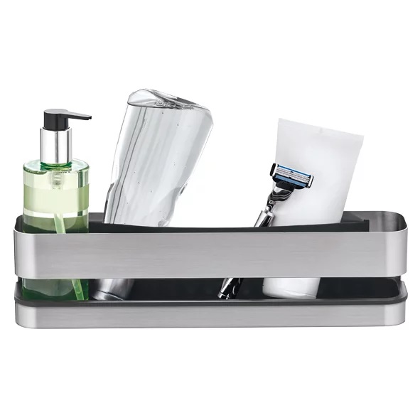 Blomus 68942 Cestino per Doccia in Acciaio Inossidabile Argento, Dimensioni 8,5 x 8 x 34 cm, Montabile a Parete