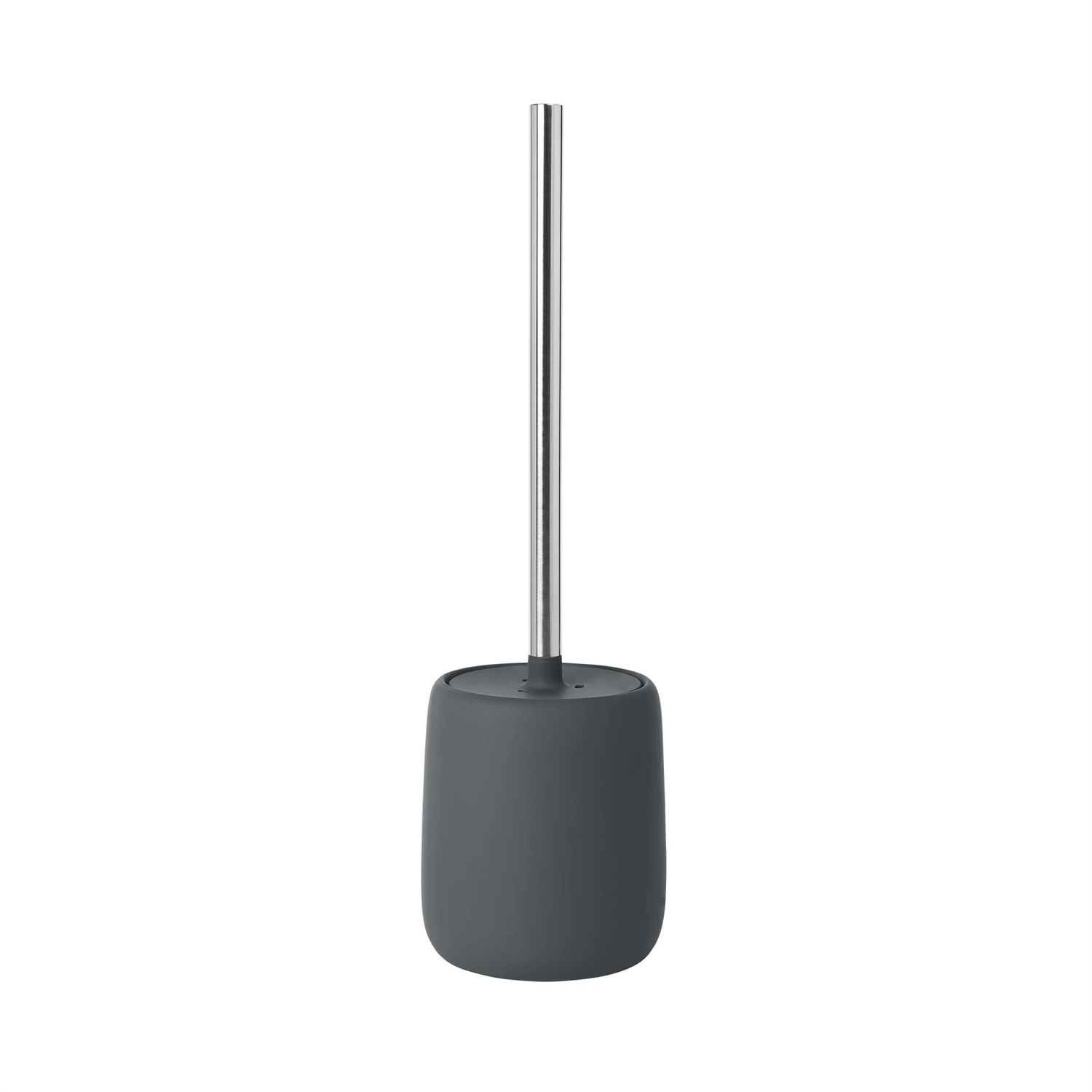 Blomus Sono Scopino per WC in Ceramica e Silicone, H 39 cm, Ø 11 cm, Design Elegante Grigio