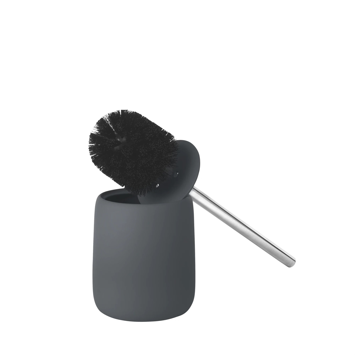 Blomus Sono Scopino per WC in Ceramica e Silicone, H 39 cm, Ø 11 cm, Design Elegante Grigio