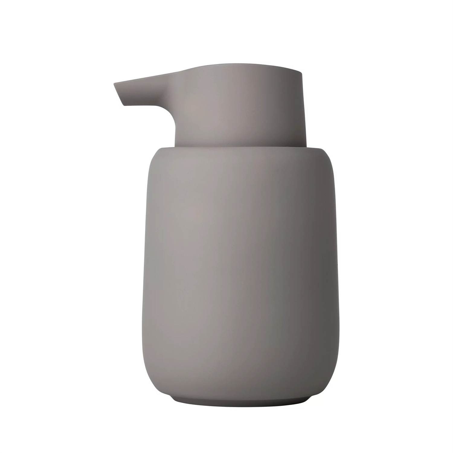 Blomus Sono Dispenser di Sapone in Ceramica e Plastica, Capacità 0,25 L, Stile Minimalista, Altezza 14 cm, Colore Beige