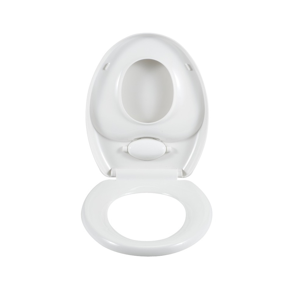 Wenko Asse WC Familly Easy Close con Doppio Sedile e Chiusura Ammortizzata, Fissaggio Igienico, Termoplastico, Bianco