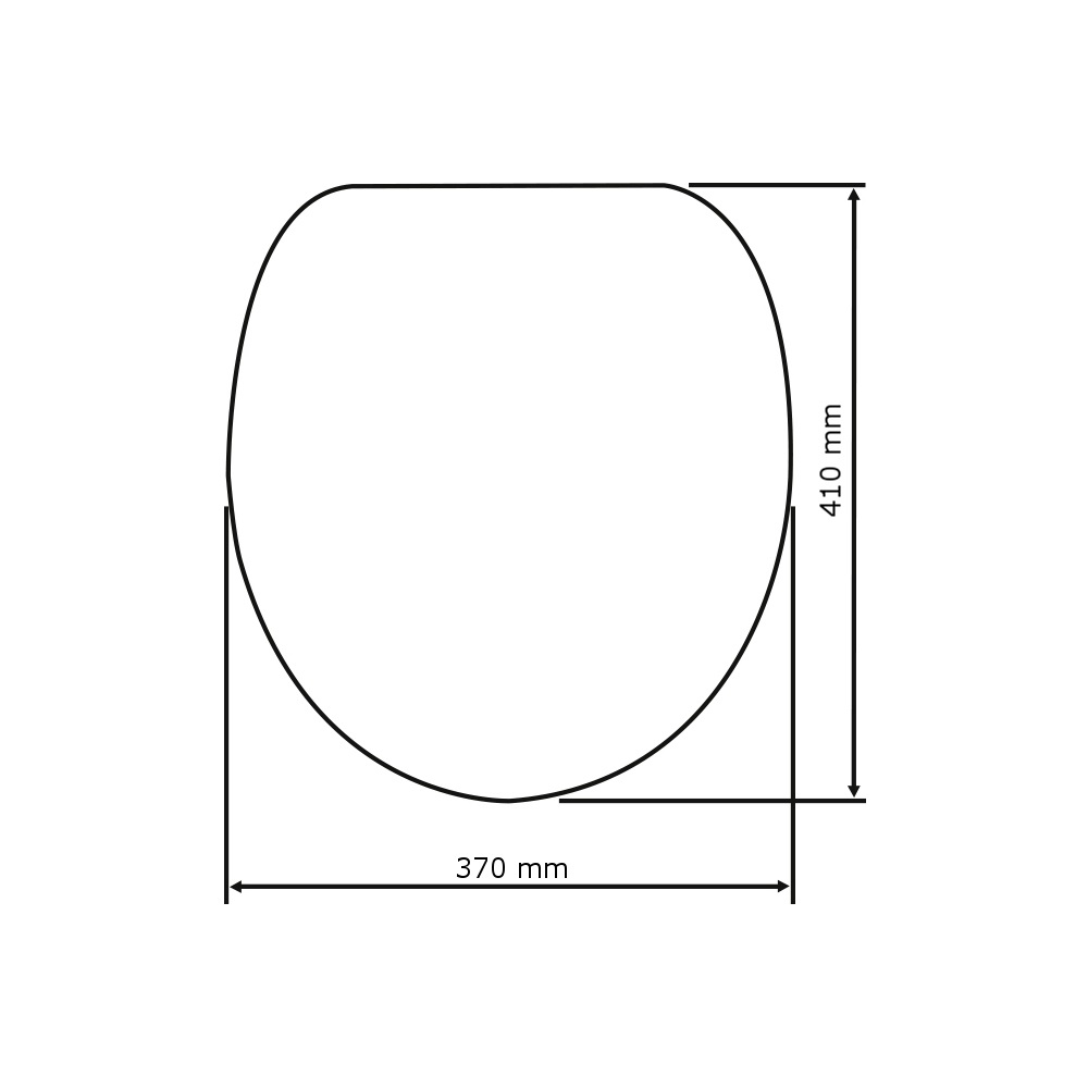 WENKO 152004100 Sedile WC Universale in MDF Bianco, 41,5 x 38 cm, con Chiusure in Acciaio Inox