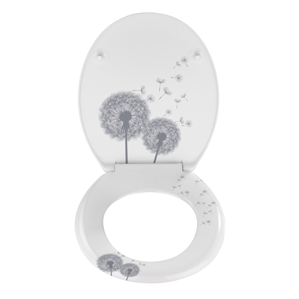 WENKO Sedile WC Astera - Duroplast Termoindurente Antibatterico con Chiusura Automatica Ammortizzata, Fissaggio in Acciaio Inox, 38 x 45 cm, Multicolore